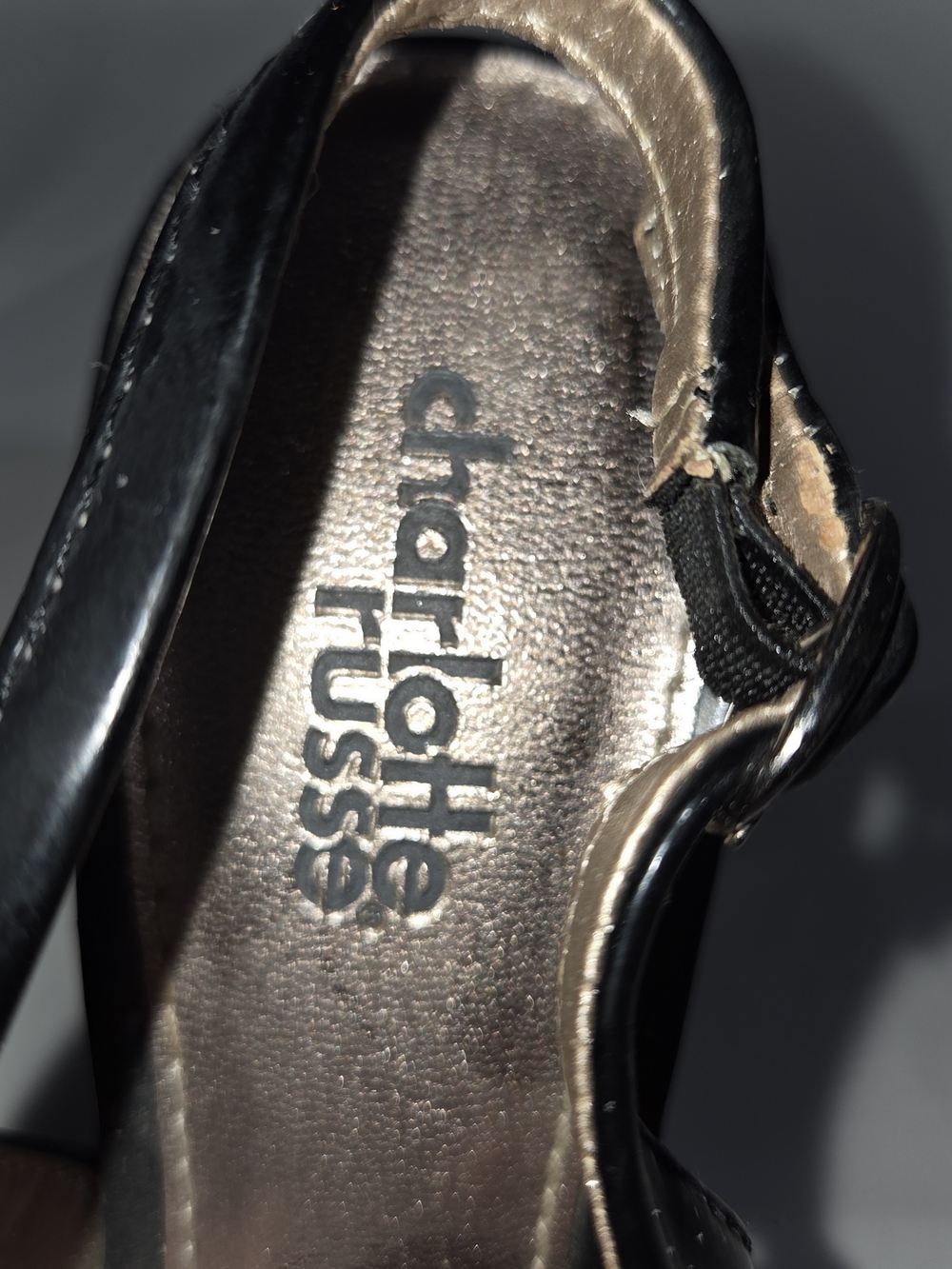 Charlotte Russe Black Patent Platform Slingback Heels - Picture 4 of 4